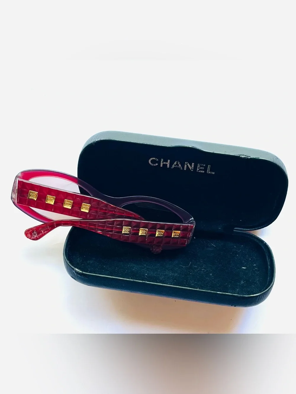 Chanel Vintage Chocolate Bar Quilted 5029 Womens Full Rim Eyewear Glasses - AS I